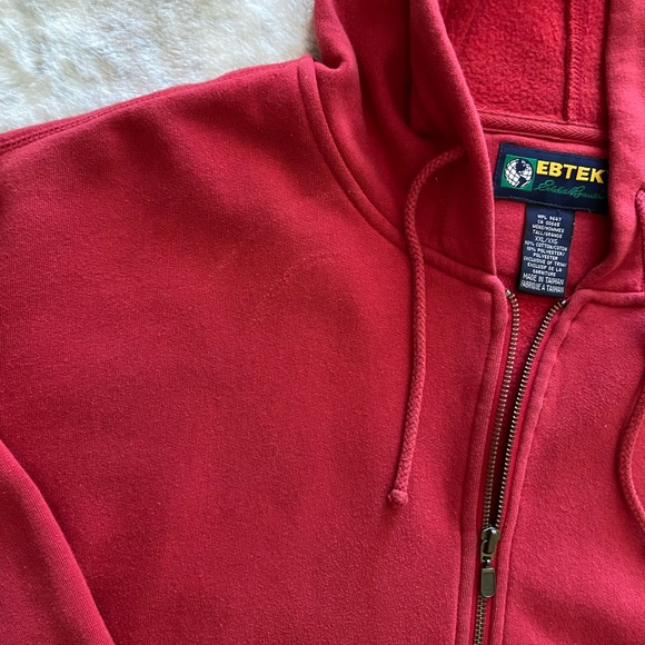 Eddie Bauer Mens Red 3/4 zipper pullover hoodie size XXL - Picture 4 of 11